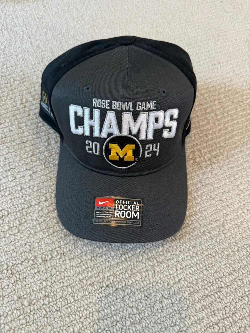 Michigan Nike Black & Gray Rose Bowl Game Champs Hat 2024 - NWT
